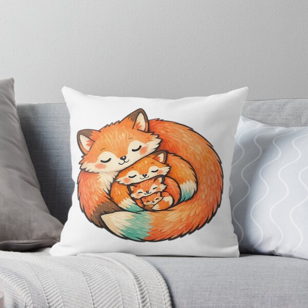 Item preview, Cute Fox Family Curled in a Fibonacci Spiral designed and sold by eignvalue.