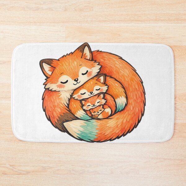 Item preview, Cute Fox Family Curled in a Fibonacci Spiral designed and sold by eignvalue.