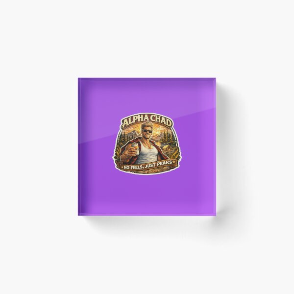 Item preview, Alpha Chad – No Feels, Just Peaks Sticker designed and sold by prejay1728.