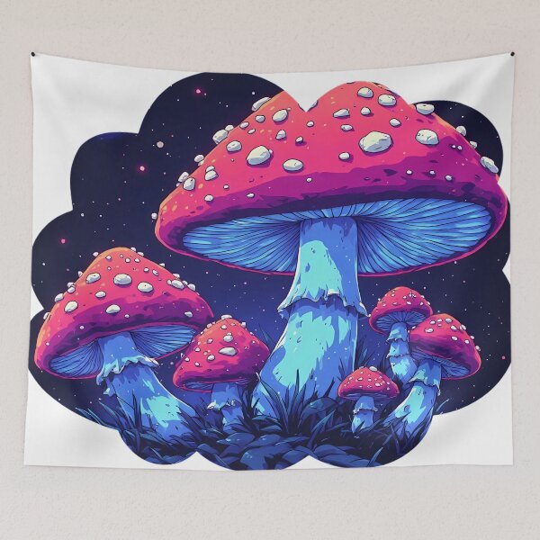 Item preview, Galactic Amanita Neon Landscape designed and sold by creativepers.