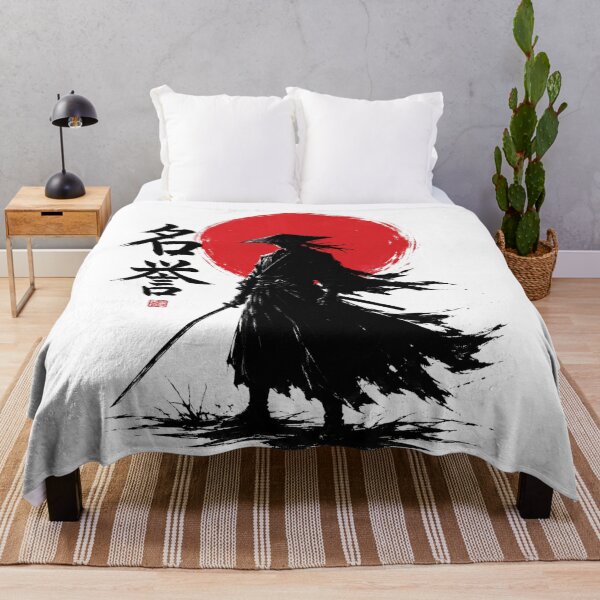 Item preview, Honor — Lone Samurai Silhouette Red Sun Ink Art designed and sold by Cyber Kitsune.