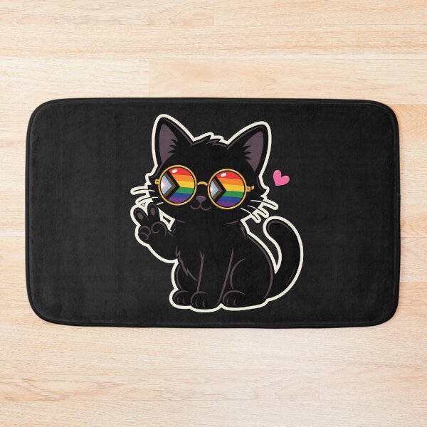 Item preview, Pride LGBTQIA+ Progressive Black Cat Peace Sign designed and sold by ArtMassive.