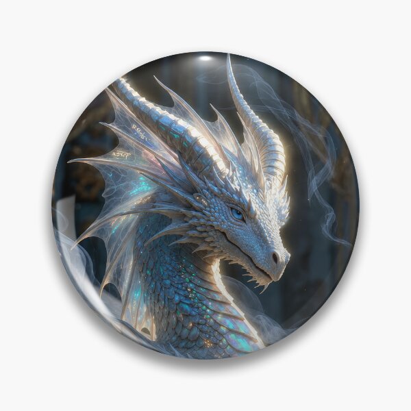 Item preview, Majestic Ice Dragon | Iridescent Fantasy Dragon Art designed and sold by DrakariArt.