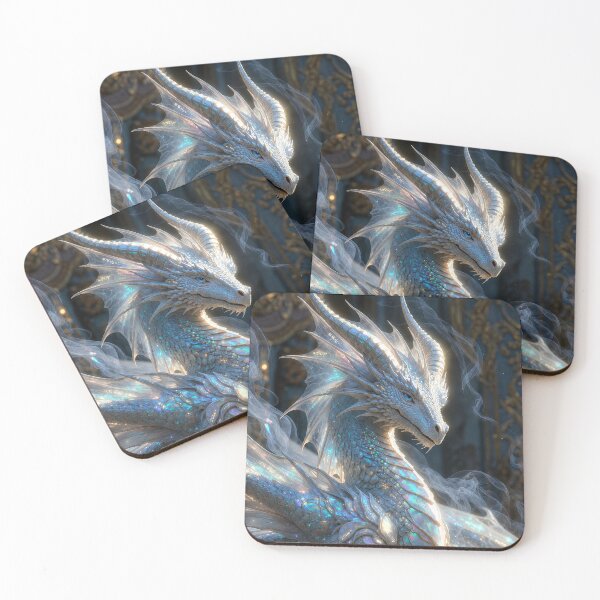 Item preview, Majestic Ice Dragon | Iridescent Fantasy Dragon Art designed and sold by DrakariArt.