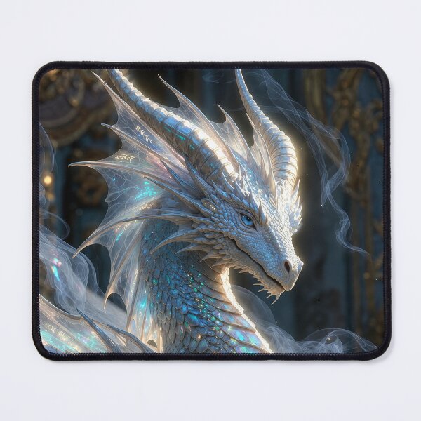 Item preview, Majestic Ice Dragon | Iridescent Fantasy Dragon Art designed and sold by DrakariArt.