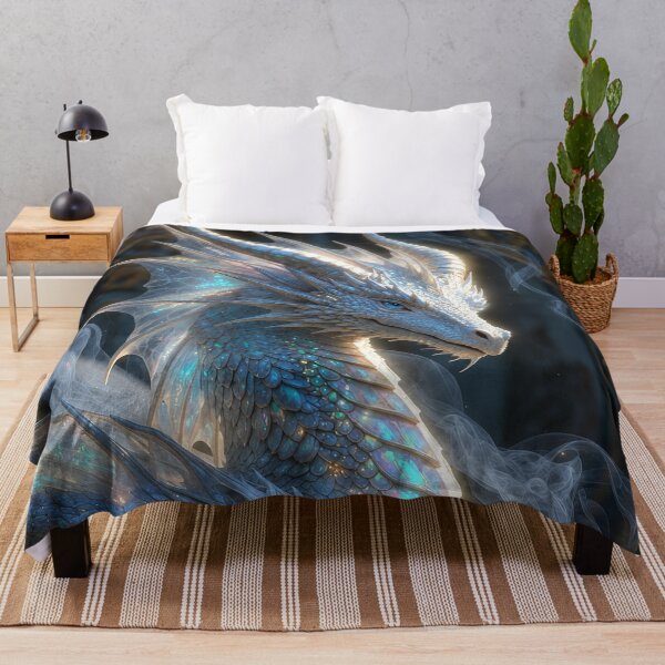 Item preview, Majestic Ice Dragon | Iridescent Fantasy Dragon Art designed and sold by DrakariArt.