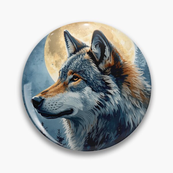 Artikelvorschau, Mondwolf-Aquarell | Himmlischer Waldwolf – Wildtierkunst entworfen und verkauft von Biedroneczka.