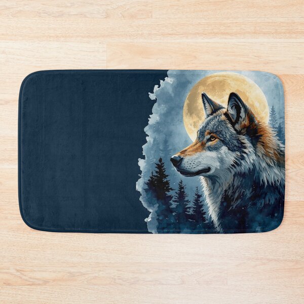 Item preview, Moon Wolf Watercolor | Celestial Forest Wolf Wildlife Art designed and sold by Biedroneczka.