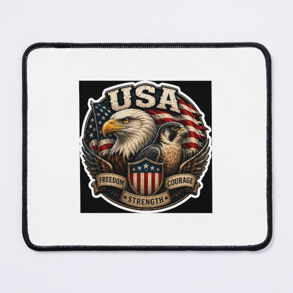 Item preview, USA Freedom Eagle & Falcon – Strength, Courage & Freedom Sticker designed and sold by prejay1728.