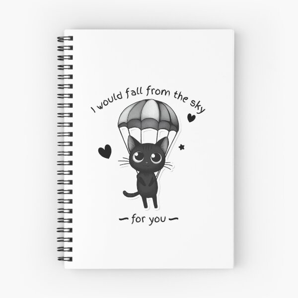 Item preview, Black Cat Parachute Sticker | I Would Fall From The Sky For You | Cute Cat Valentine Gift designed and sold by HOODYBUDSTYLES.