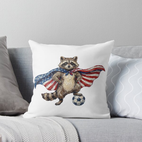 Item preview, Impasto USA Soccer Superhero Raccoon Flag Art designed and sold by EvrmoodCo.