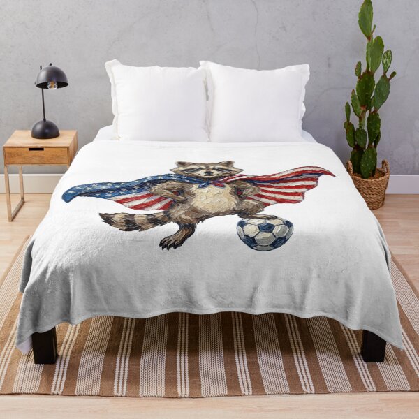 Item preview, Impasto USA Soccer Superhero Raccoon Flag Art designed and sold by EvrmoodCo.