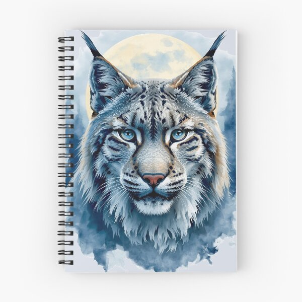 Item preview, Moonlit Lynx Watercolor | Celestial Wildcat Forest Spirit designed and sold by Biedroneczka.
