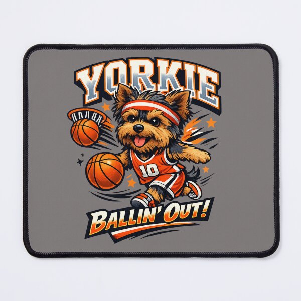 Item preview, Yorkie Basketball Player – Ballin’ Out! designed and sold by Yorkie Magic Studio .
