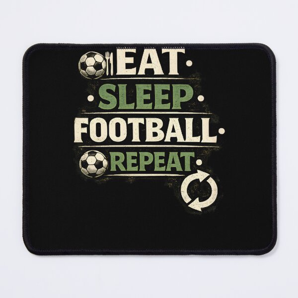 Item preview, Eat Sleep Football Repeat – Vintage Soccer Fan Tee designed and sold by WhisperFrame.