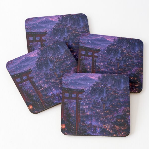 Item preview, Moonlit Fantasy Kingdom Anime Landscape designed and sold by PixelMood Stickers.