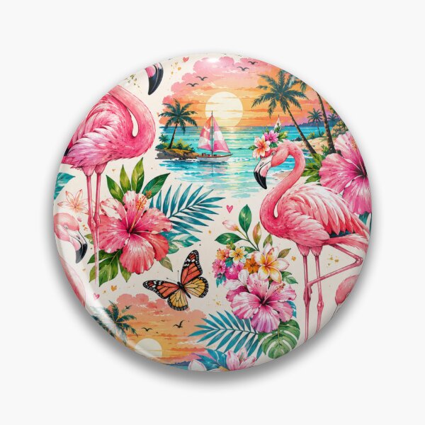 Item preview, Tropical Flamingo Paradise Pattern designed and sold by Aramdesing.