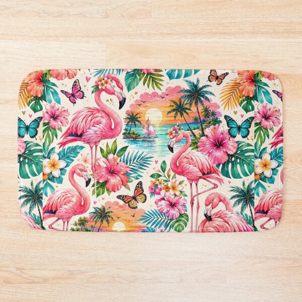 Item preview, Tropical Flamingo Paradise Pattern designed and sold by Aramdesing.