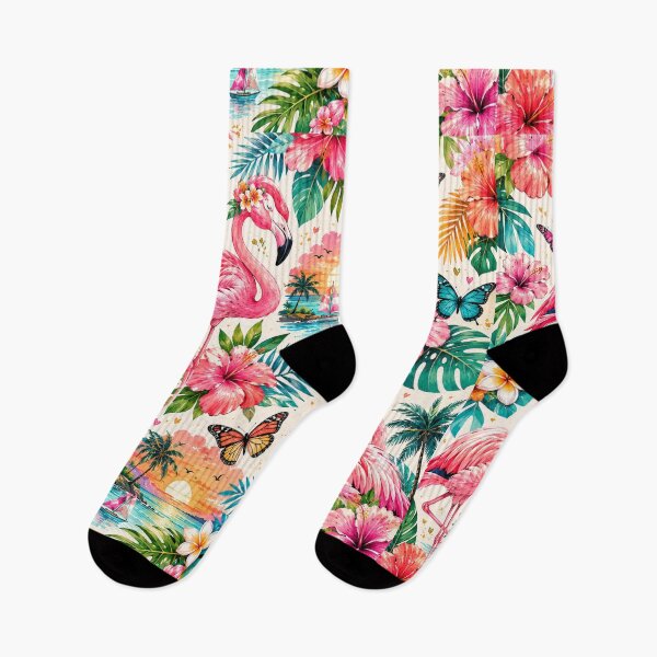 Item preview, Tropical Flamingo Paradise Pattern designed and sold by Aramdesing.