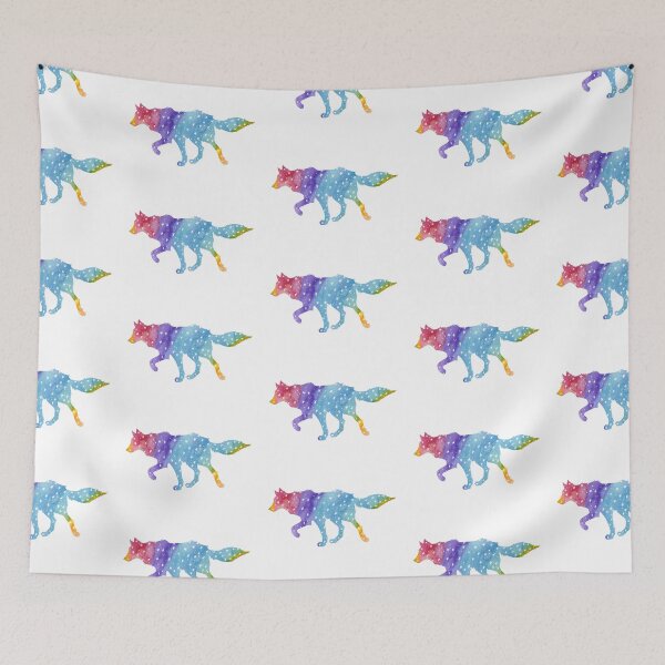 Item preview, Rainbow Watercolor Star Wolf designed and sold by izzycreates.