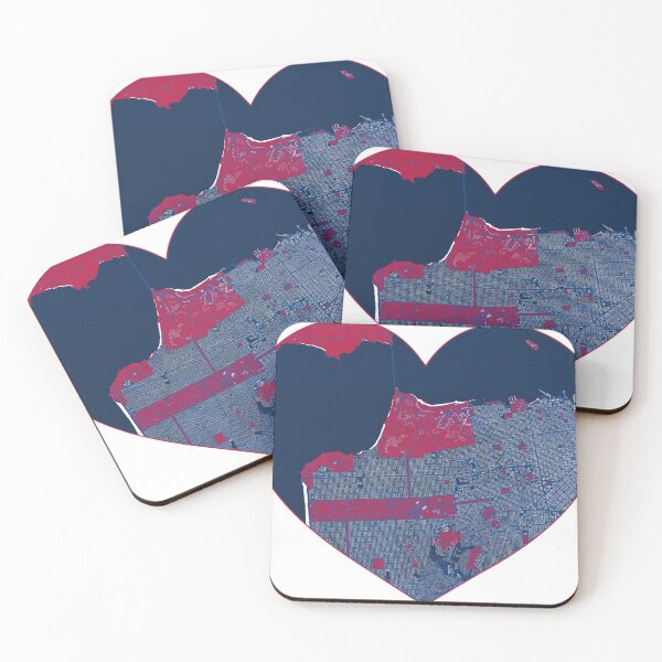 Item preview, San Francisco Heart Map – American Football Inspired City Art designed and sold by BottleGnome.