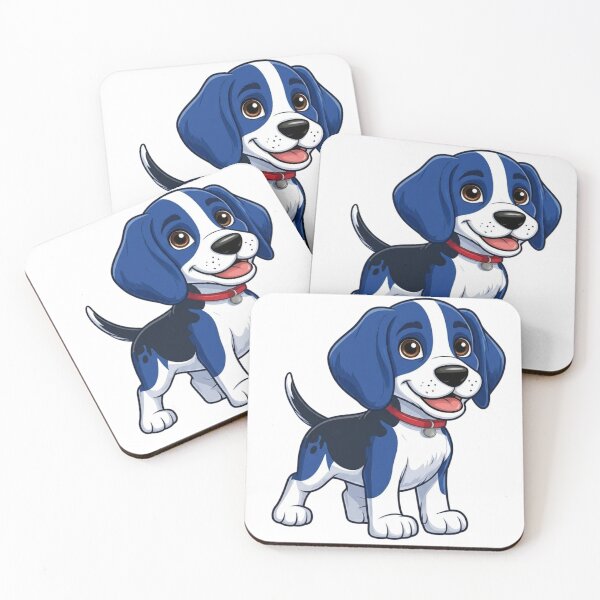 Item preview, Cute Blue Puppy Cartoon Animal Portrait designed and sold by Golden Threads Studio.