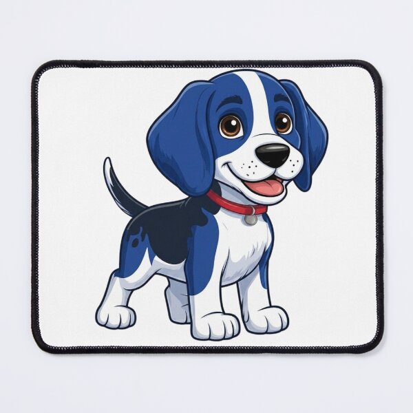 Item preview, Cute Blue Puppy Cartoon Animal Portrait designed and sold by Golden Threads Studio.