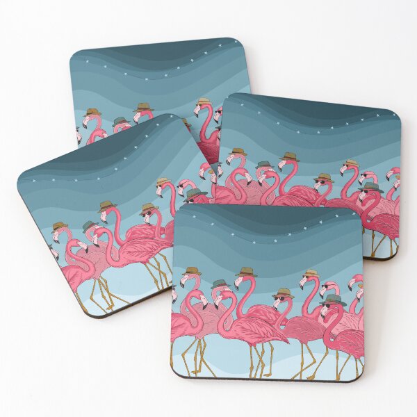 Item preview, A glamour of flamingos designed and sold by The Curious Cow.