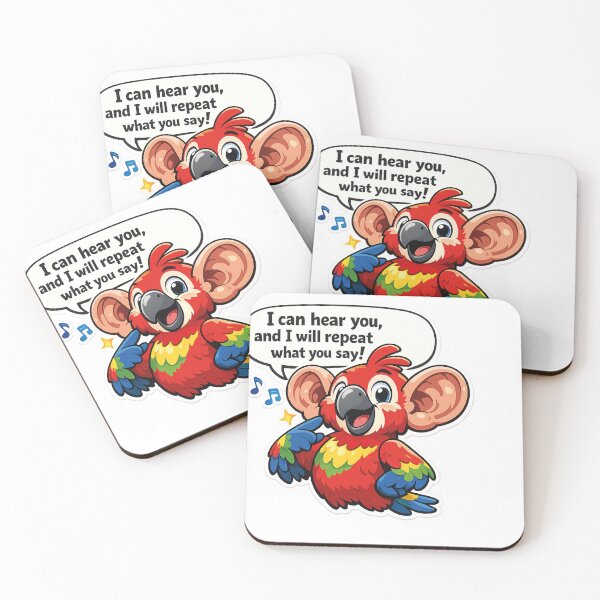 Item preview, Cartoon parrot with big ears repeating a funny phrase – funny sticker designed and sold by ArtWearStudio12.