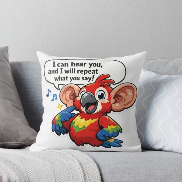 Item preview, Cartoon parrot with big ears repeating a funny phrase – funny sticker designed and sold by ArtWearStudio12.