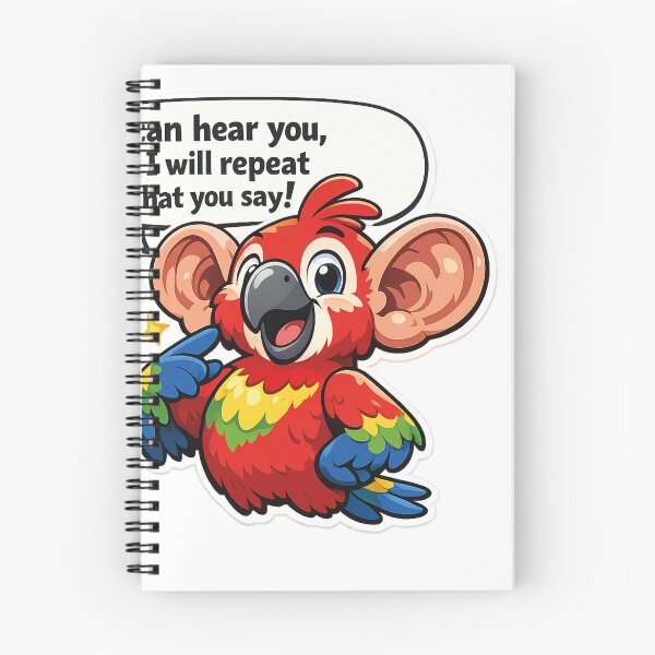 Item preview, Cartoon parrot with big ears repeating a funny phrase – funny sticker designed and sold by ArtWearStudio12.