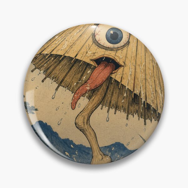 Item preview, Giggling Rain Spirit - Vintage Japanese Kasa-obake Ukiyo-e designed and sold by bapupa.