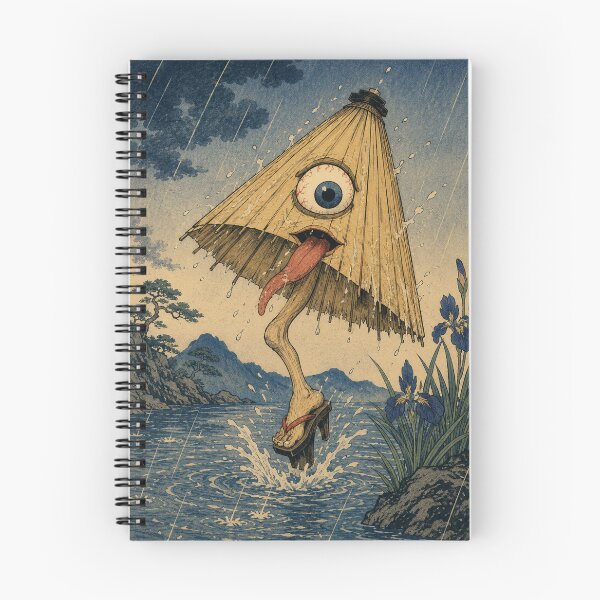 Item preview, Giggling Rain Spirit - Vintage Japanese Kasa-obake Ukiyo-e designed and sold by bapupa.