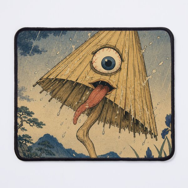 Item preview, Giggling Rain Spirit - Vintage Japanese Kasa-obake Ukiyo-e designed and sold by bapupa.