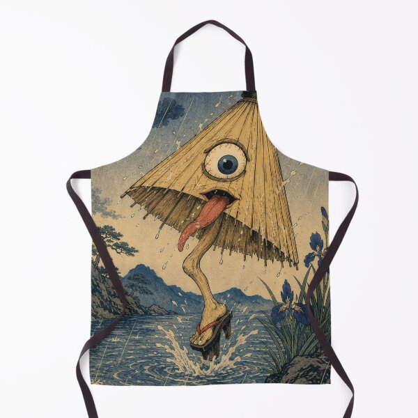 Item preview, Giggling Rain Spirit - Vintage Japanese Kasa-obake Ukiyo-e designed and sold by bapupa.