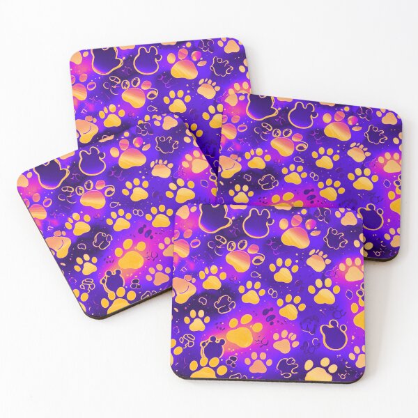 Item preview, Galaxy Neon Paw Print Pattern Aesthetic Design designed and sold by IMuDesigner.