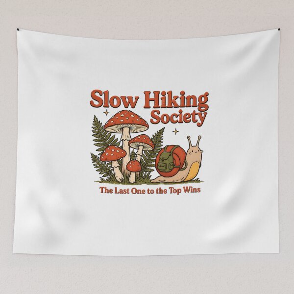 Item preview, Slow Hiking  - Mushroom Snail -Funny Hiking Humor Aesthetic Design designed and sold by Trinidesigns123.