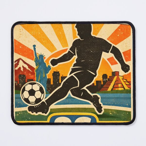 Item preview, World Cup 26 North America – Retro 1970s Soccer Sticker Tee designed and sold by WhisperFrame.