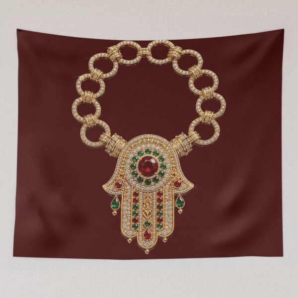 Item preview, Royal Hamsa Hand Luxury Tunisian Gold designed and sold by Rawafi Art Studio.