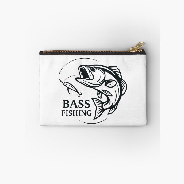 Item preview, Solid black fishing illustration "Bass Fishing". designed and sold by Art-Horizon.