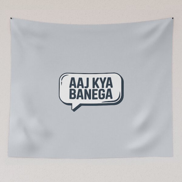 Item preview, Aaj Kya Banega – Funny Desi Kitchen Quote Design designed and sold by Swati Art Shop.