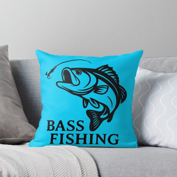 Item preview, Solid black fishing illustration "Bass Fishing". designed and sold by Art-Horizon.