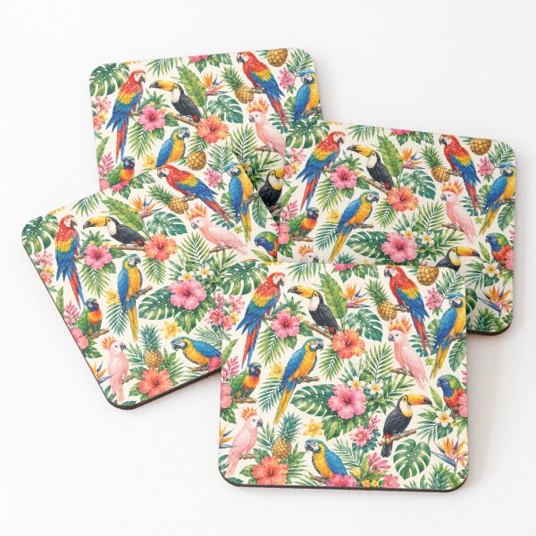 Item preview, Tropical Birds Summer Pattern designed and sold by Aramdesing.