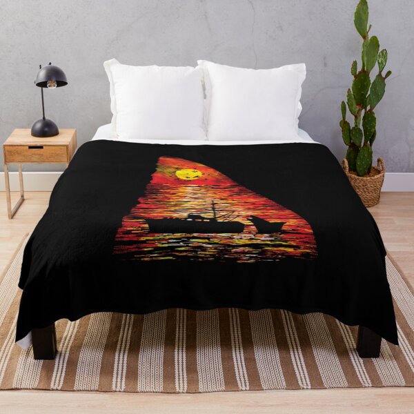 Item preview, Ocean Predator - Shark Fin Sunset Fishing Boat Parody designed and sold by MrGlayga.