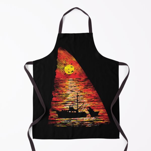 Item preview, Ocean Predator - Shark Fin Sunset Fishing Boat Parody designed and sold by MrGlayga.