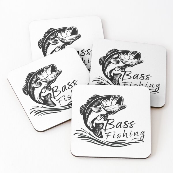 Item preview, Solid black fishing illustration "Bass Fishing". designed and sold by Art-Horizon.