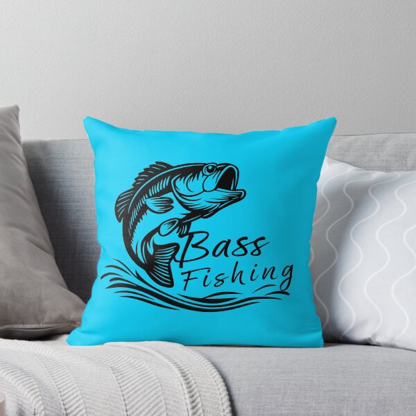 Item preview, Solid black fishing illustration "Bass Fishing". designed and sold by Art-Horizon.