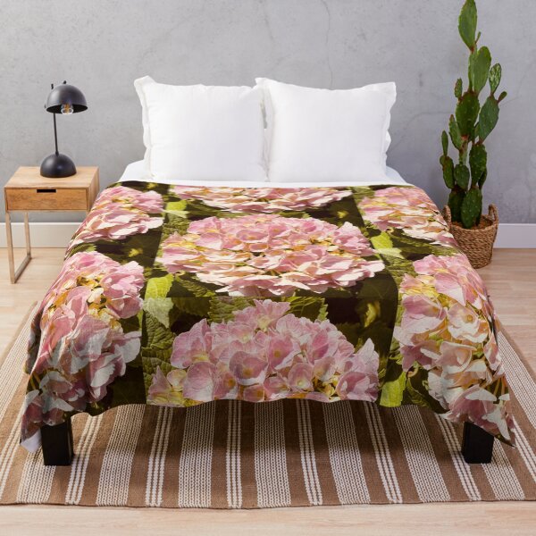Item preview, Vintage Sun Drenched Pink Hydrangea Bush Bloom designed and sold by BalkanBloom.