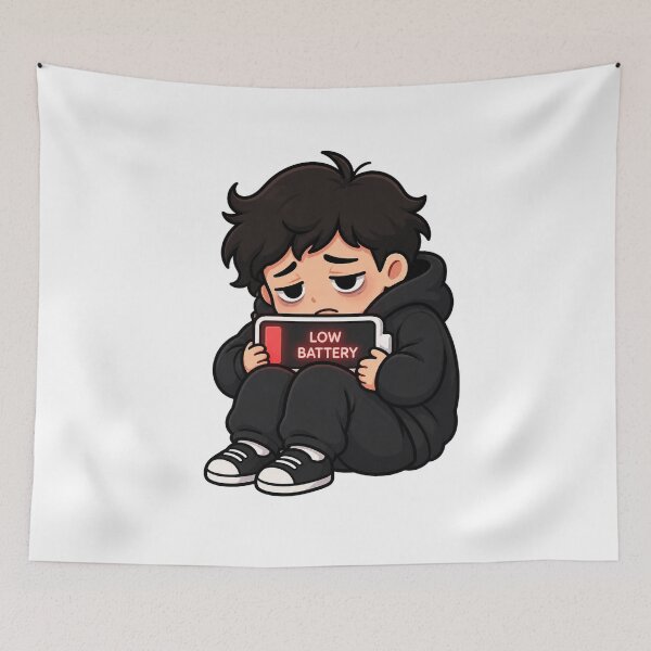 Item preview, Social Battery Empty Introvert Humor designed and sold by NovaMint2412.