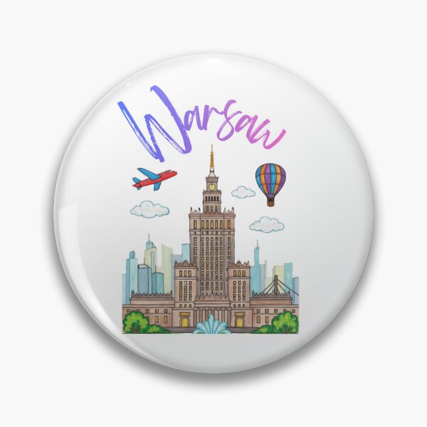 Item preview, Warsaw Poland Skyline Colorful Cartoon Illustration designed and sold by Inka Moon Design.